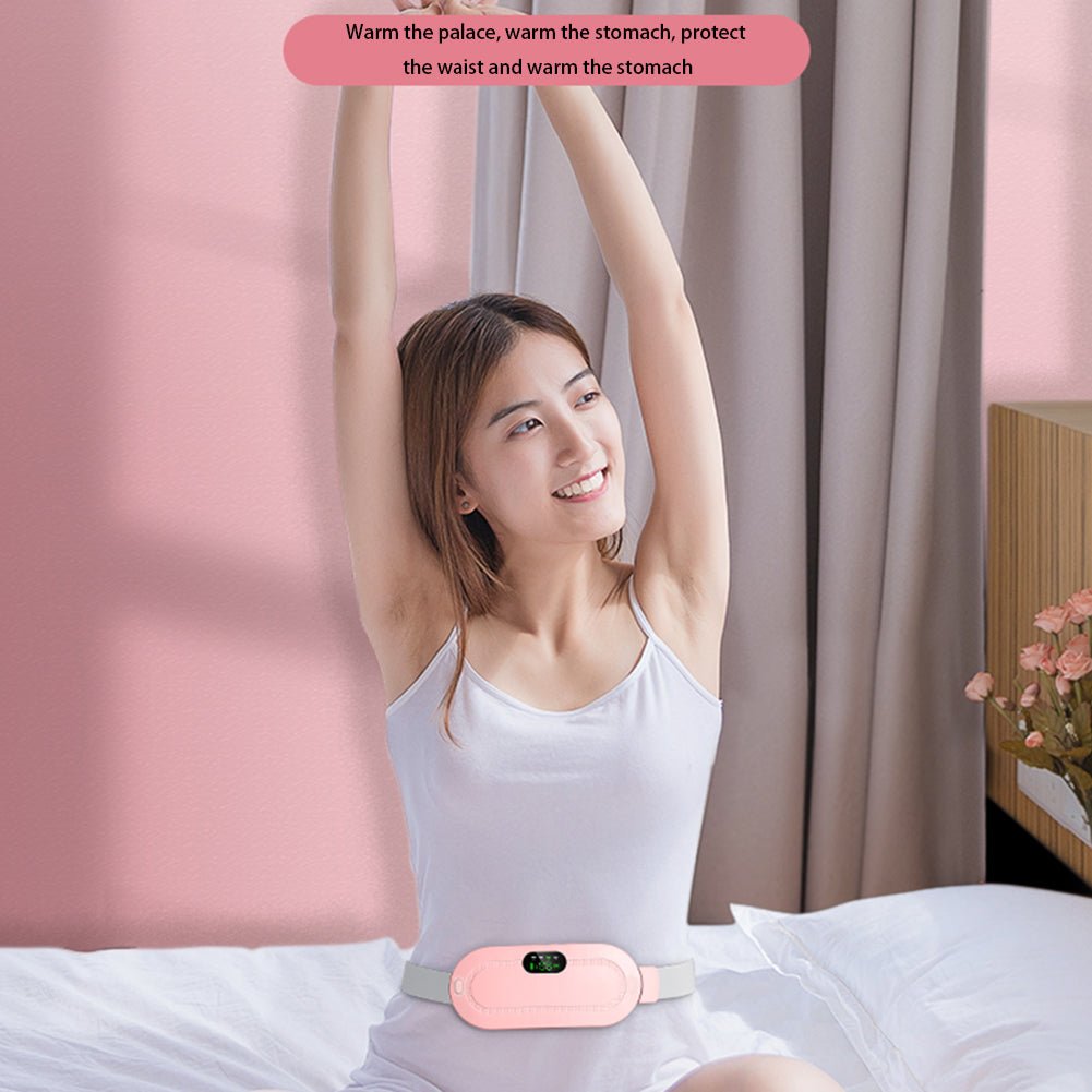 Menstrual Heating Pad Smart Warm Belt Relief Waist Pain Cramps Vibrating Abdominal Massager Electric Waist Belt Device - blueonesource